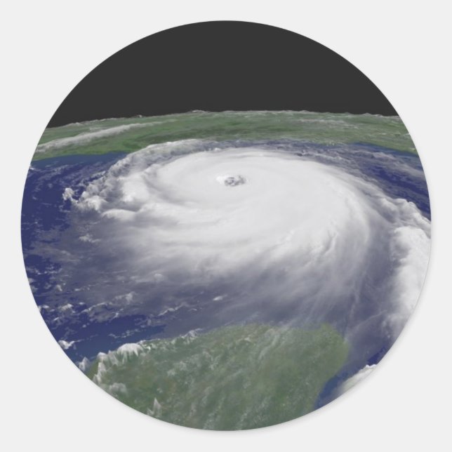 Sticker Rond Image satellite de l'ouragan Katrina (Devant)
