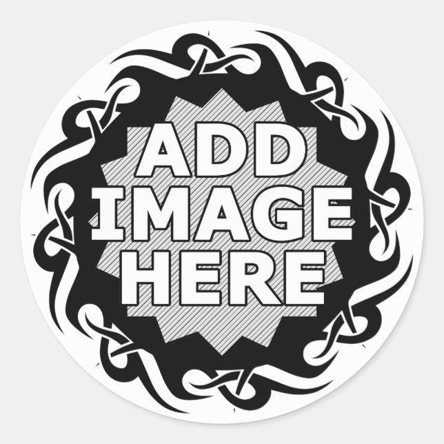 Sticker Rond image tribale personnalisée (Devant)