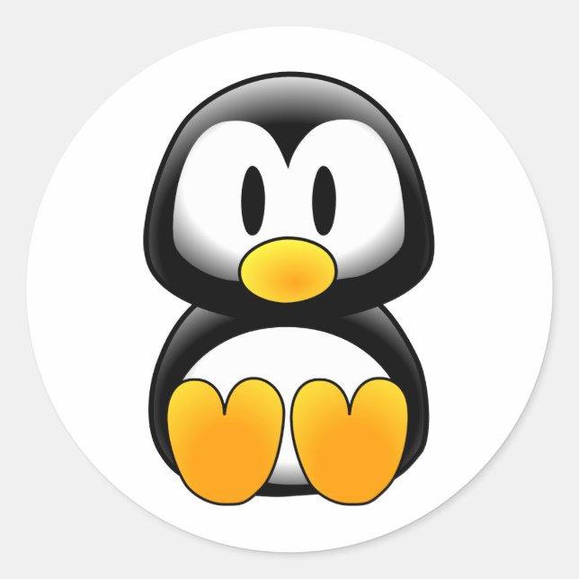 Sticker Rond Image tux de pingouin (Devant)