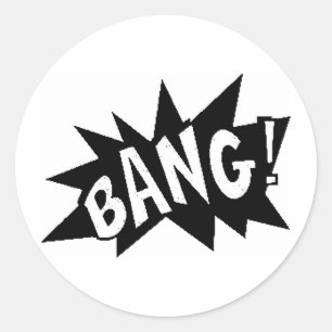 Sticker Rond images3 BANDE explosions sons actions bruyantes ba