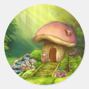 Sticker Rond Imaginaire champignon