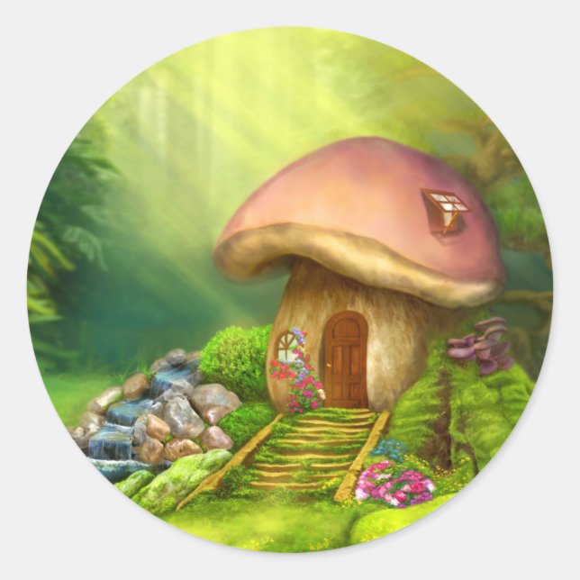 Sticker Rond Imaginaire champignon (Devant)