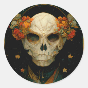 Sticker Rond Imaginaire de démoniste nocturne