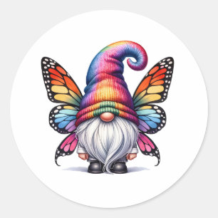 Sticker Rond Imaginaire de Gnome papillon