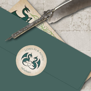 Sticker Rond Imaginaire Dragon Gamer