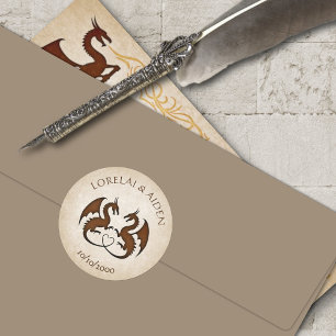 Sticker Rond Imaginaire Dragon Gamer