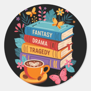 Sticker Rond Imaginaire Drame Tragedy Livres Subtle Anti-Trump