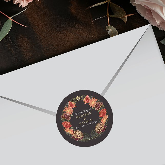 Sticker Rond Imaginaire Enchantée jardin floral mariage (Créateur téléchargé)