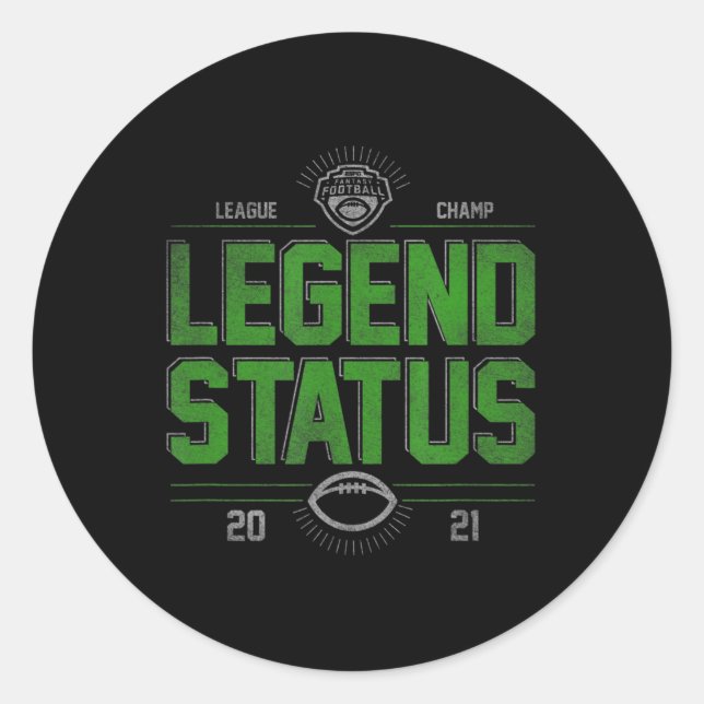 Sticker Rond Imaginaire Football League Champ Legend Statut (Devant)