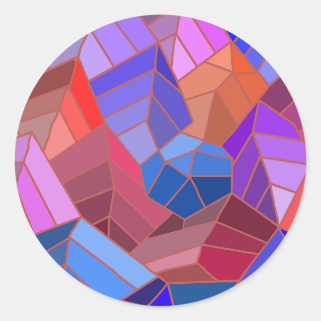 Sticker Rond Imaginaire Montagnes Vue du ciel (Devant)