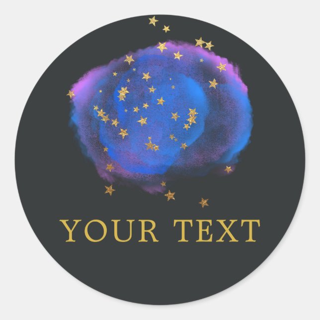 Sticker Rond Imaginaire spatial Night Sky Stars (Devant)