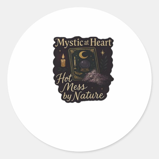 Sticker Rond Imaginaire Whimsigoth - Forêts mystiques, Lunes et (Devant)