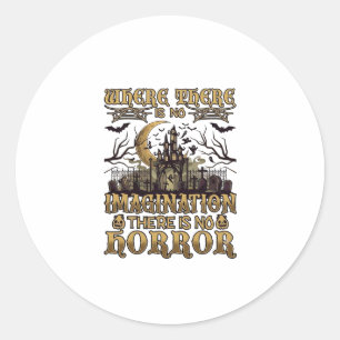 Sticker Rond Imagination Horreur Halloween Maison Hantée Cimeti