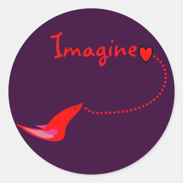 Sticker Rond "Imagine"—John Gifts (Devant)