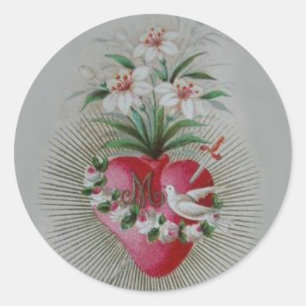 Sticker Rond Immaculer coeur triste de la Vierge Marie