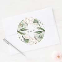 Immense Monogramme d'émeraude vert d'Eucalyptus