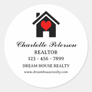 Sticker Rond Immobilier Agent Immobilier Personnalisé