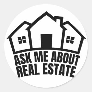 Sticker Rond Immobilier - Me questionner sur l'immobilier