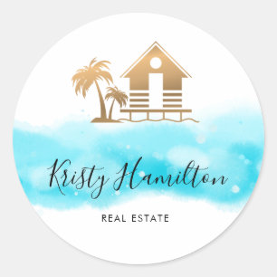 Sticker Rond immobilier professionnel maison agent immobilier p
