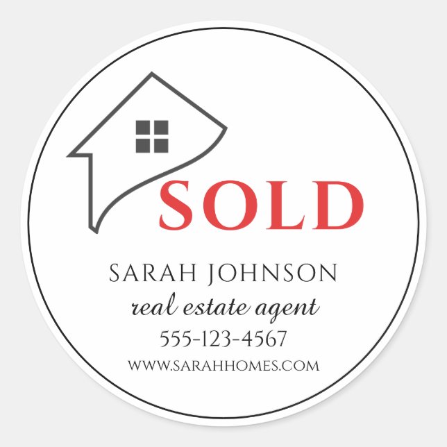 Sticker Rond Immobilier vendu (Devant)