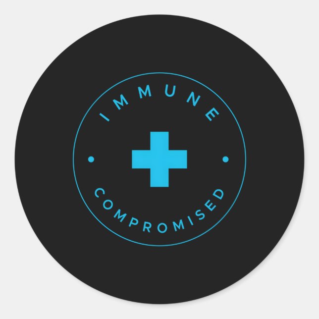 Sticker Rond Immunocompromis Immune Compromis Germaphobe (Devant)
