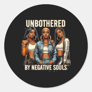 Sticker Rond Imperturbable par les âmes négatives Cowgirl d'his