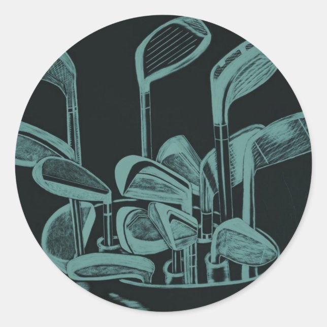 Sticker Rond Implements de golf (Devant)
