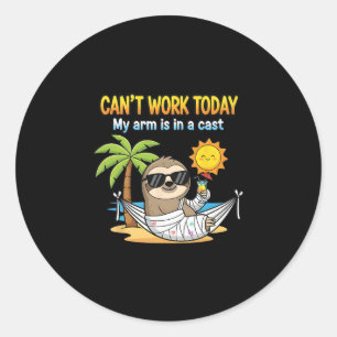 Sticker Rond Impossible de travailler aujourd'hui paresseux par