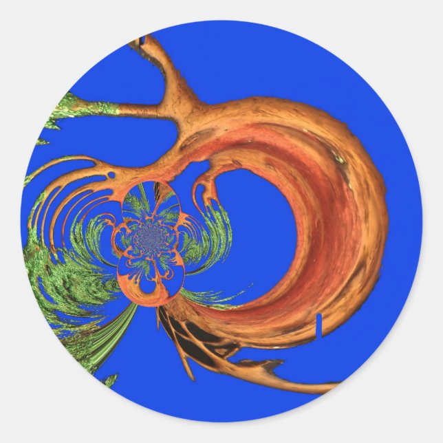 Sticker Rond Impression Acacia Circle Art (Devant)