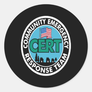Sticker Rond Impression arrière blanche de l'équipe de réponse 