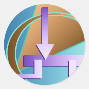 Sticker Rond Impression art numérique "Diagramme de circuit"