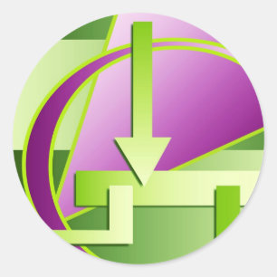Sticker Rond Impression art numérique "Diagramme de circuit"