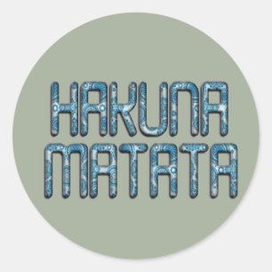 Sticker Rond Impression d'art 3D Hakuna Matata