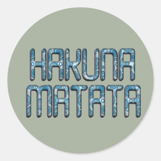 Sticker Rond Impression d'art 3D Hakuna Matata (Devant)