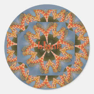 Sticker Rond Impression d'art Abstrait Giraffe