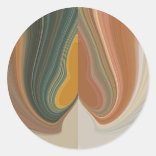 Sticker Rond Impression d'art Abstrait rétroactif