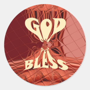 Sticker Rond Impression d'art Dieu bénisse