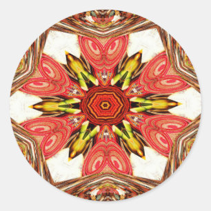 Sticker Rond Impression d'art floral Doodle