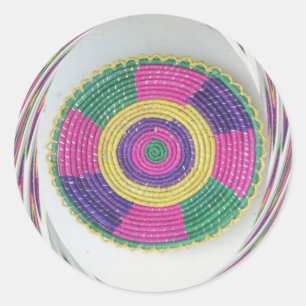 Sticker Rond Impression d'art Tourbillon Tissé