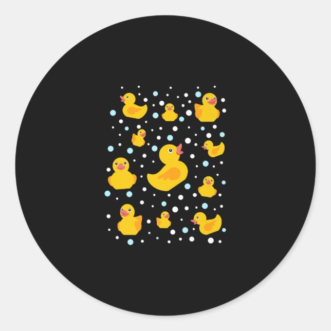 Sticker Rond Impression de canard en caoutchouc (Devant)