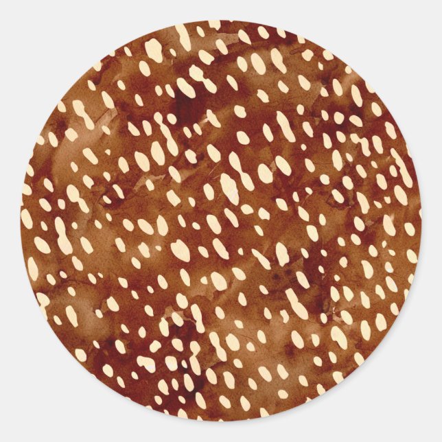 Sticker Rond Impression de cerfs aquarelle (Devant)