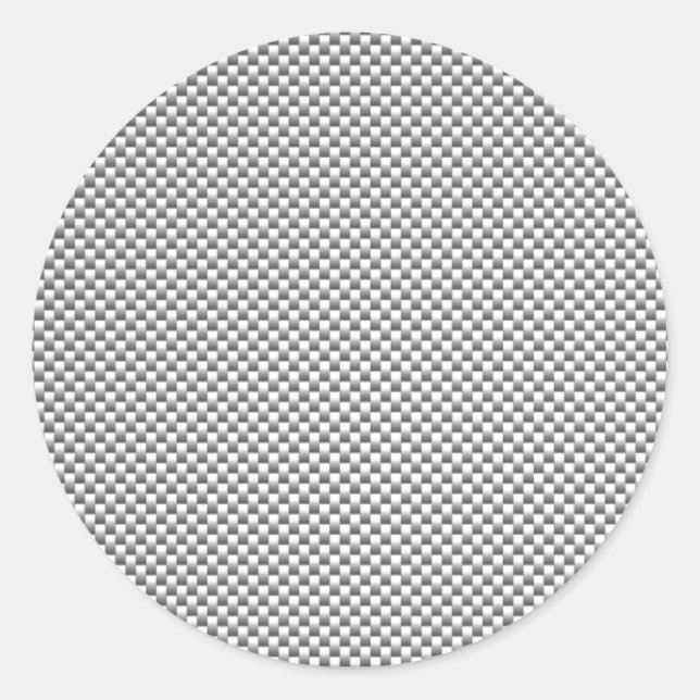 Sticker Rond Impression de fibre de carbone blanche en argent (Devant)