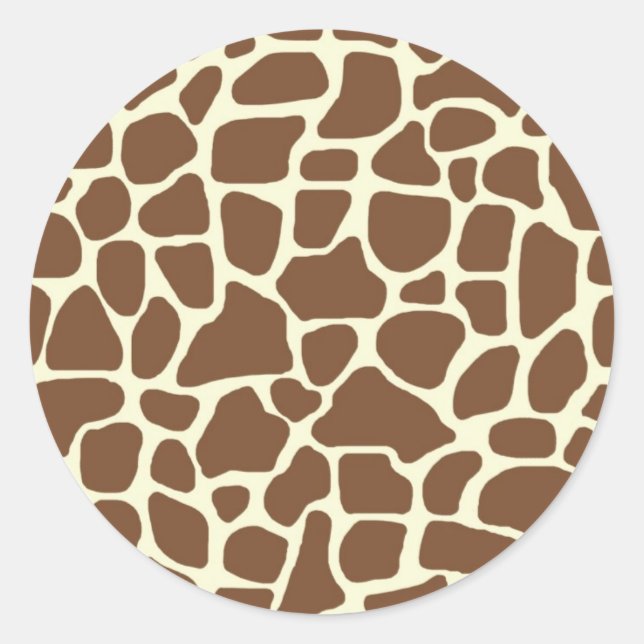 Sticker Rond Impression de girafe (Devant)