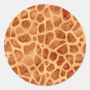 Sticker Rond Impression de girafe aquarelle