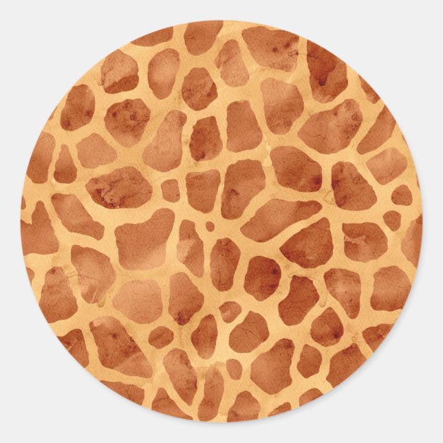Sticker Rond Impression de girafe aquarelle (Devant)