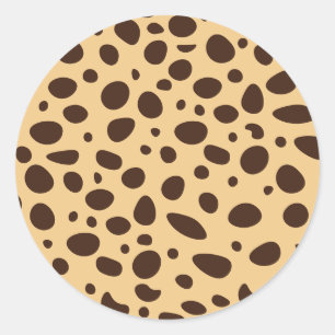 Sticker Rond Impression de guépard marron
