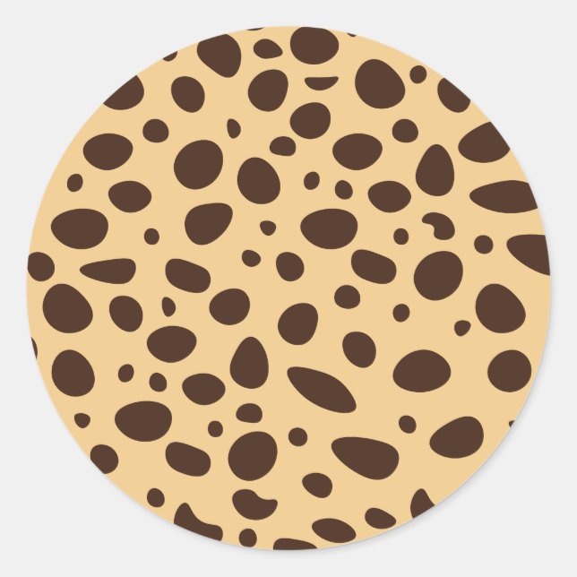 Sticker Rond Impression de guépard marron (Devant)