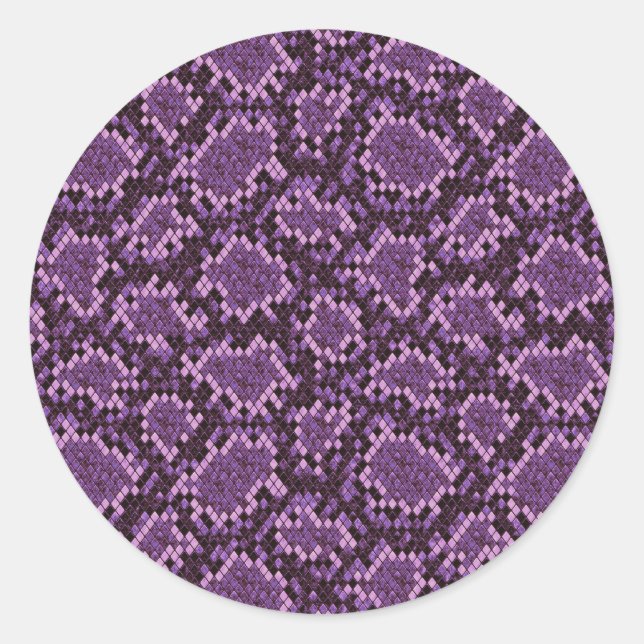 Sticker Rond Impression de serpent violet (Devant)