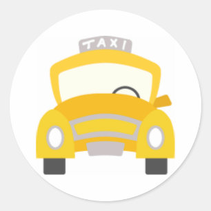 Sticker Rond Impression de taxi