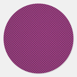 Sticker Rond Impression en fibre de carbone violet Fushia